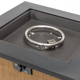 28' Propane Gas Fire Pit Table50000 BTU Square Steel Fire Pit -Brown