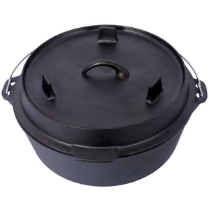 Pre-Seasoned Cast Dutch Oven With Skillet Lid And Pot Rack