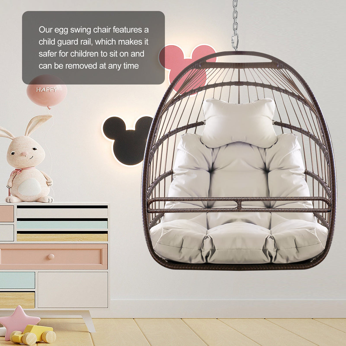 Khaki Hanging Swing Egg Chair
