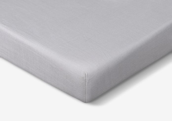 Hyper-Linen Crib Sheet with Powerband® - Light Grey