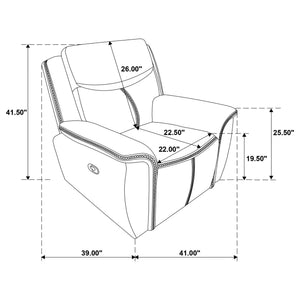 Brier - Upholstered Padded Arm Recliner Chair With Manual Recline And Pillowtop Arms - Blue