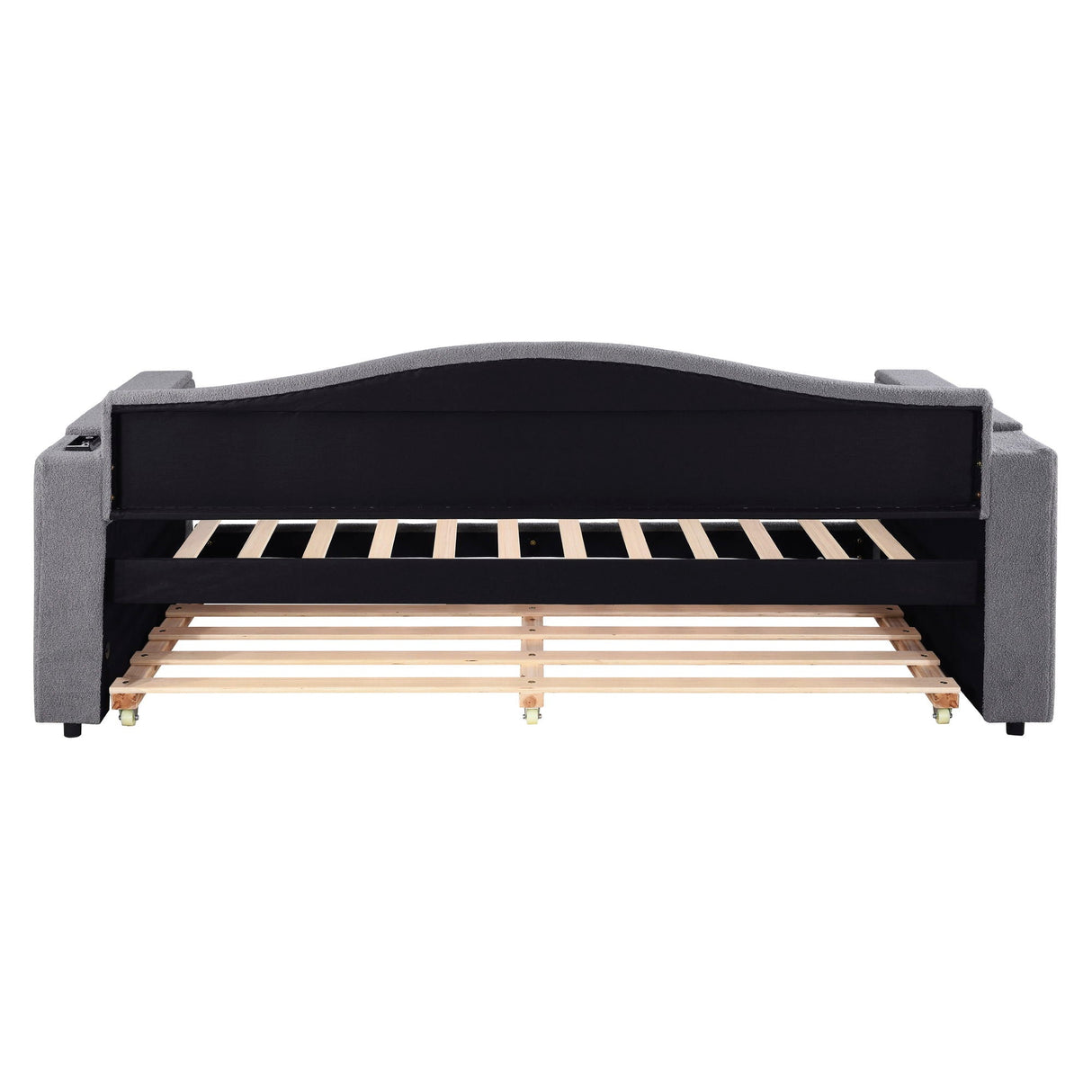 Upholstered Daybed With Storage Armrests, Trundle And Latest Integrated tooth Audio System