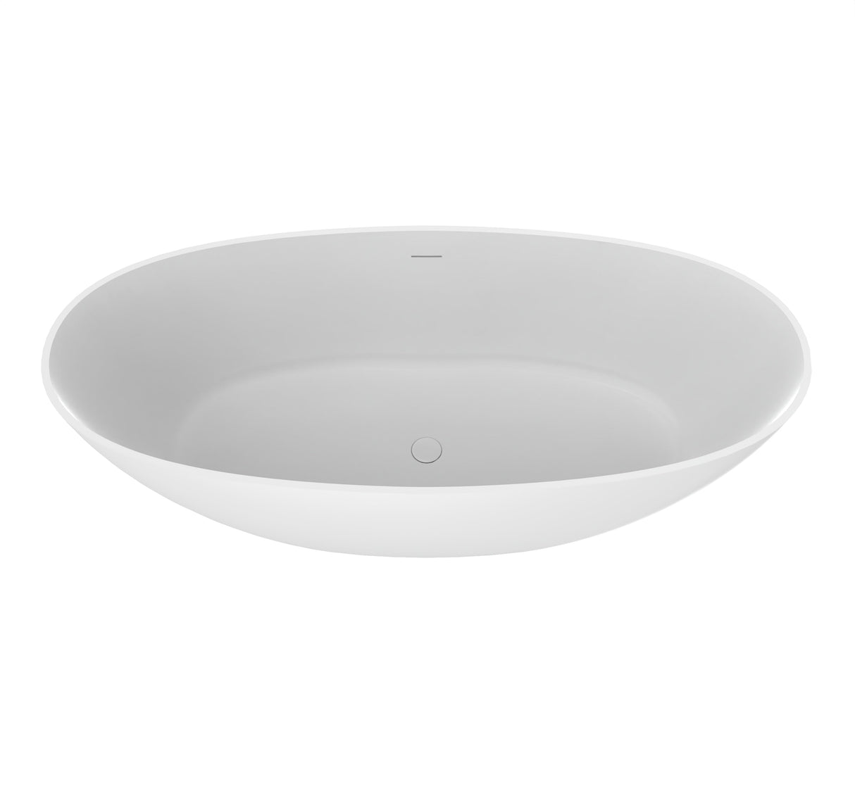 70.87 Inch Freestanding Solid Surface Soaking Bathtub
