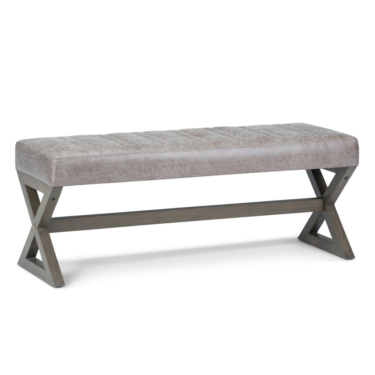 Salinger - Large Ottoman Bench - Distressed Grey Taupe