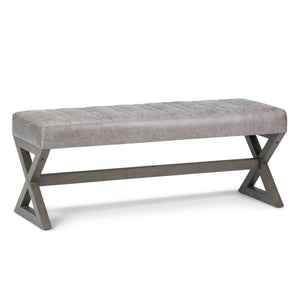 Salinger - Large Ottoman Bench - Distressed Grey Taupe