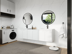 72" Bathroom Vanity With Resin Sink, Soft Close Doors and 1-Side Cabinet