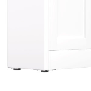 Bookcase Tall 5-Tier Adjustable Storage Shelf With Door Deep - White