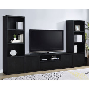 Sloat - 3 Shelf Media Tower With Cabinet Storage - Black