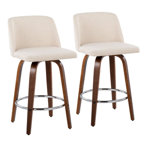 Mid-Century Modern Fixed-Height Counter Stool