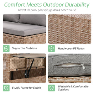 Tomax 5-Piece Outdoor Patio Rattan Sofa Set