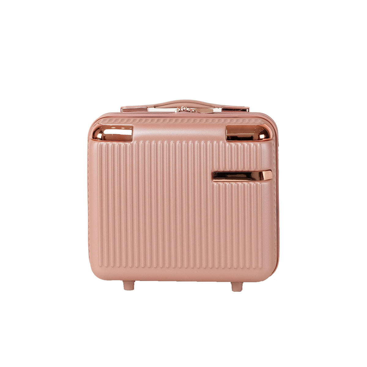 4-Piece Hard ABS Luggage Set with 360° Dual Rotating Wheels - Rose Gold