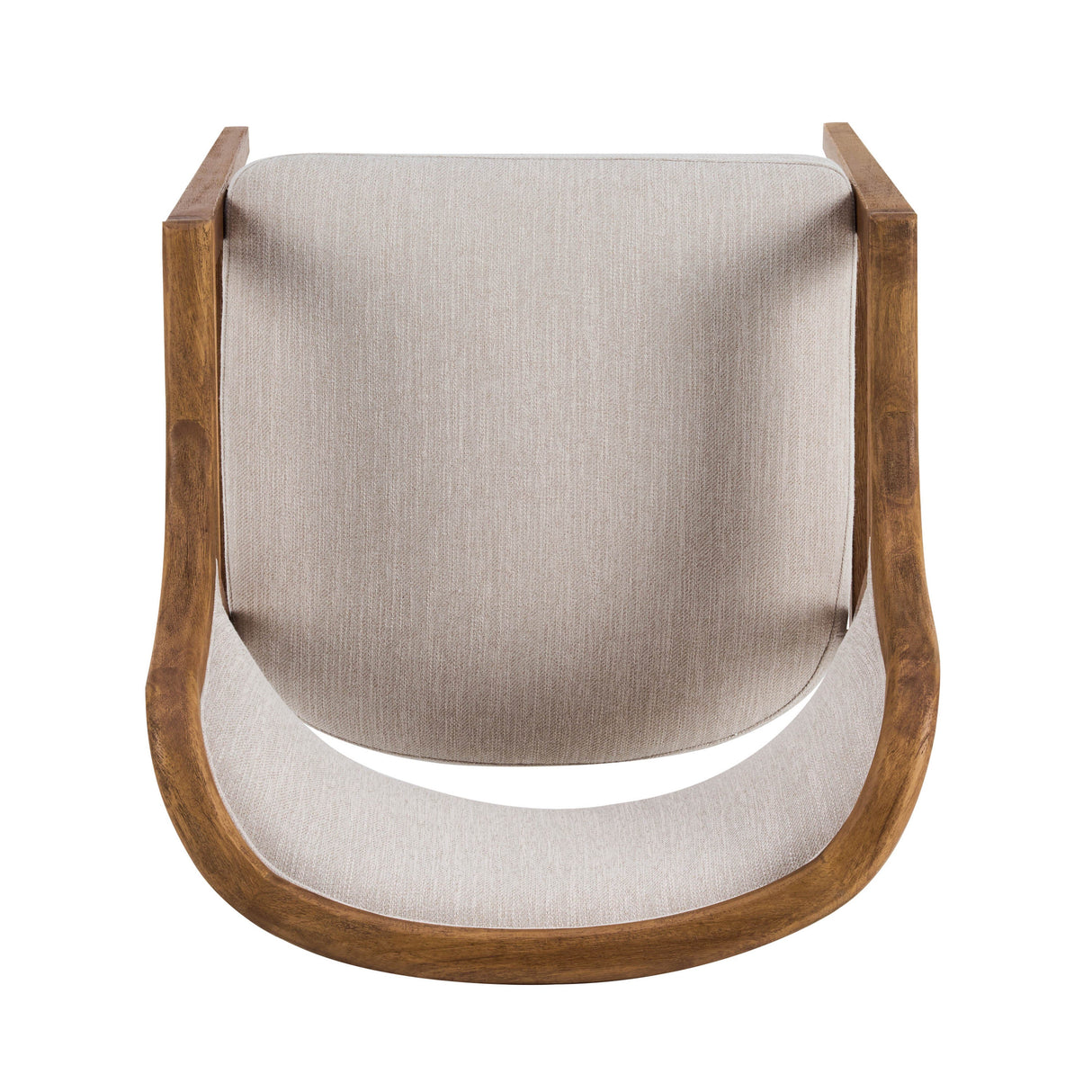 Mid-Century Modern Dining Chairs Set of 2 Wood Frame Dining Chairs with Fabric Cushion