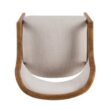 Mid-Century Modern Dining Chairs Set of 2 Wood Frame Dining Chairs with Fabric Cushion