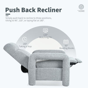 Push Back Recliner Armchair Upholstered Recliner Chair Single Sofa With Adjustable Backrest