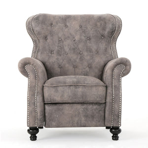 Accented Push Back Recliner Chair With Rolled Arms