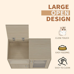 4 Tier Hamster Cage With Acrylic Windows And Storage Cabinet