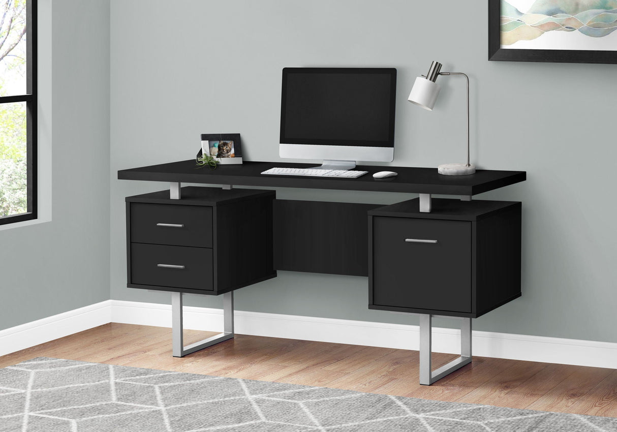Computer Desk For Home Office, Laptop, Left, Right Set-Up, Storage Drawers, Contemporary & Modern