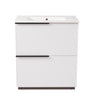 Fluted Bathroom Vanity With Ceramic Sink, Soft Close Slides