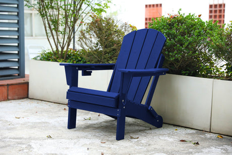 Folding adirondack chair with dual cup holders