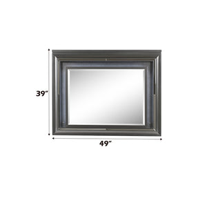 Sawyer Metallic Mirror with LED Lighting - Dark Gray