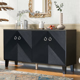 Bostonian-Geometric-Black-Cabinet-with-Sculpted-Door-Panels-Cabinets-&-Storage