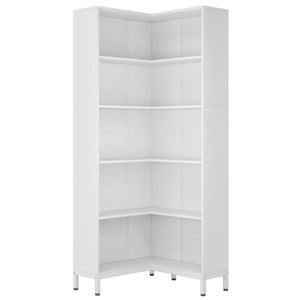 L-Shaped Bookcase, 5 Tier Freestanding Corner Bookshelf
