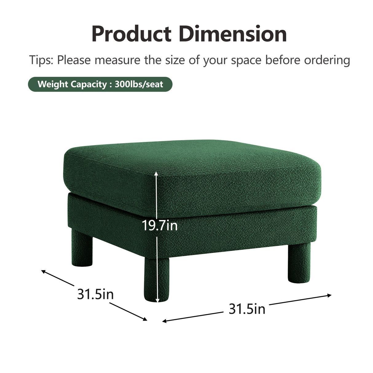 Ottoman Polyester-Green