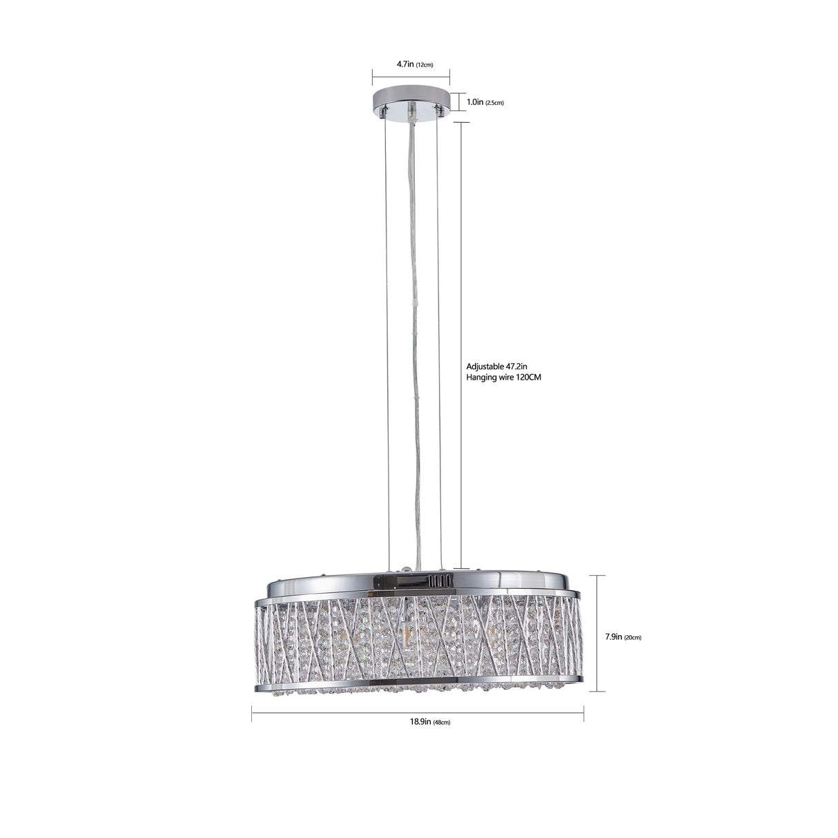 Modern Crystal Chandelier - 19 Inches