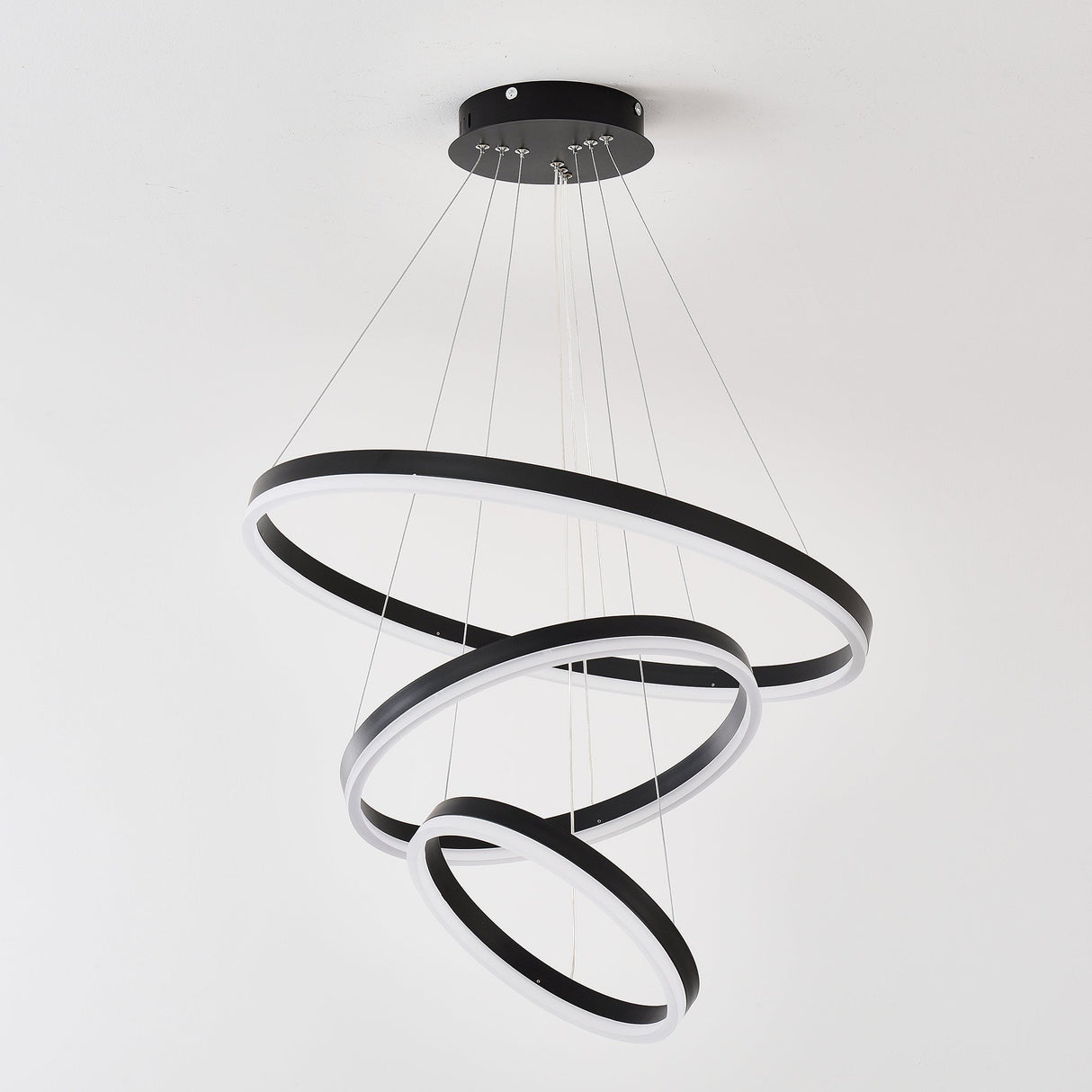Modern 3 Rings Chandelier with Remote Control