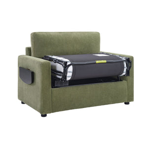 Sleeper Sofa With Foldable Mattress, USB Ports, Side Table & Storage Pocket