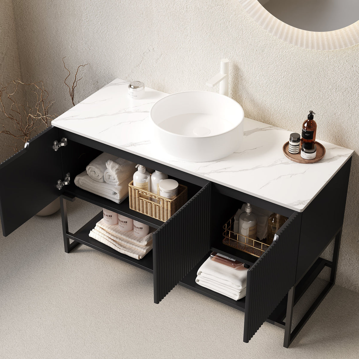 Tulio 48" Bathroom Vanity with Sink and Storage Cabinet