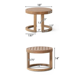 Outdoor Acacia Wood Side Table, Solid Side Table For Patio, Pool, Porch - Brown Wash