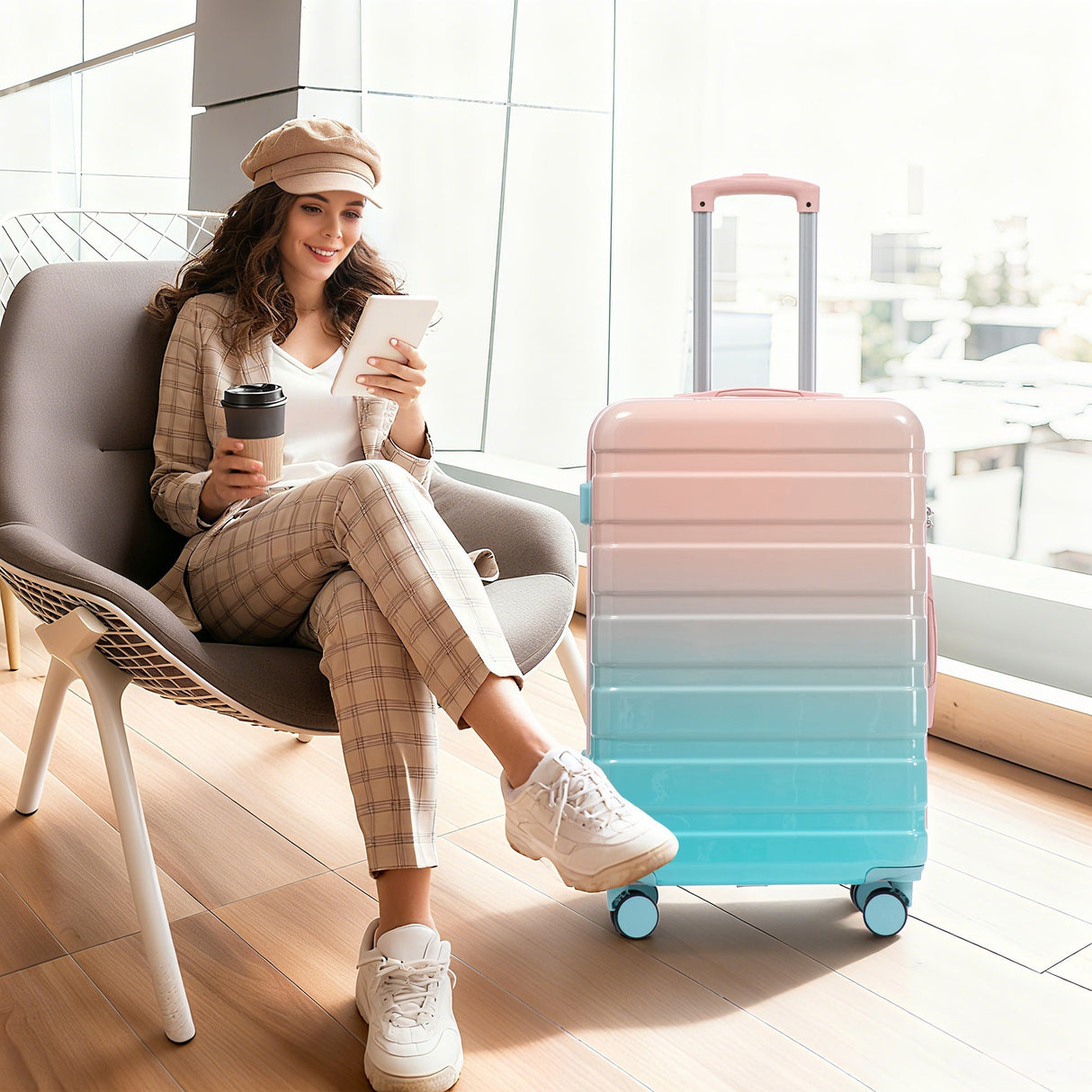 20'/24'/28' 3-Piece PC Spinner Wheel Luggage Set with Combination Lock