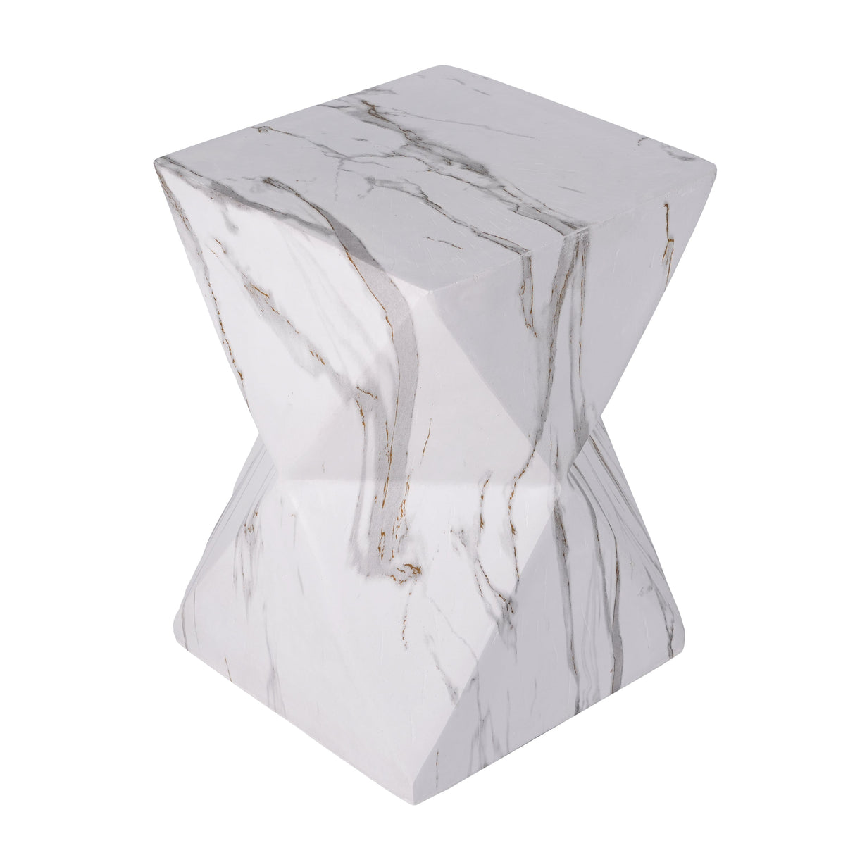 Modern Geometric MGO Side Table - Hourglass Accent Table