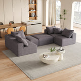 Modern Upholstered Sectional Boneless Couch Set