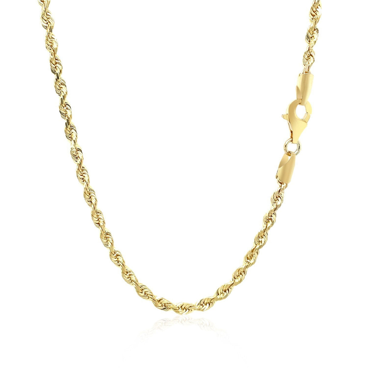 2.75mm 10k Yellow Gold Solid Diamond Cut Rope Chain – Tuesday Morning
