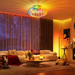 21'' Low Profile Bladeless Ceiling Fan with Lights