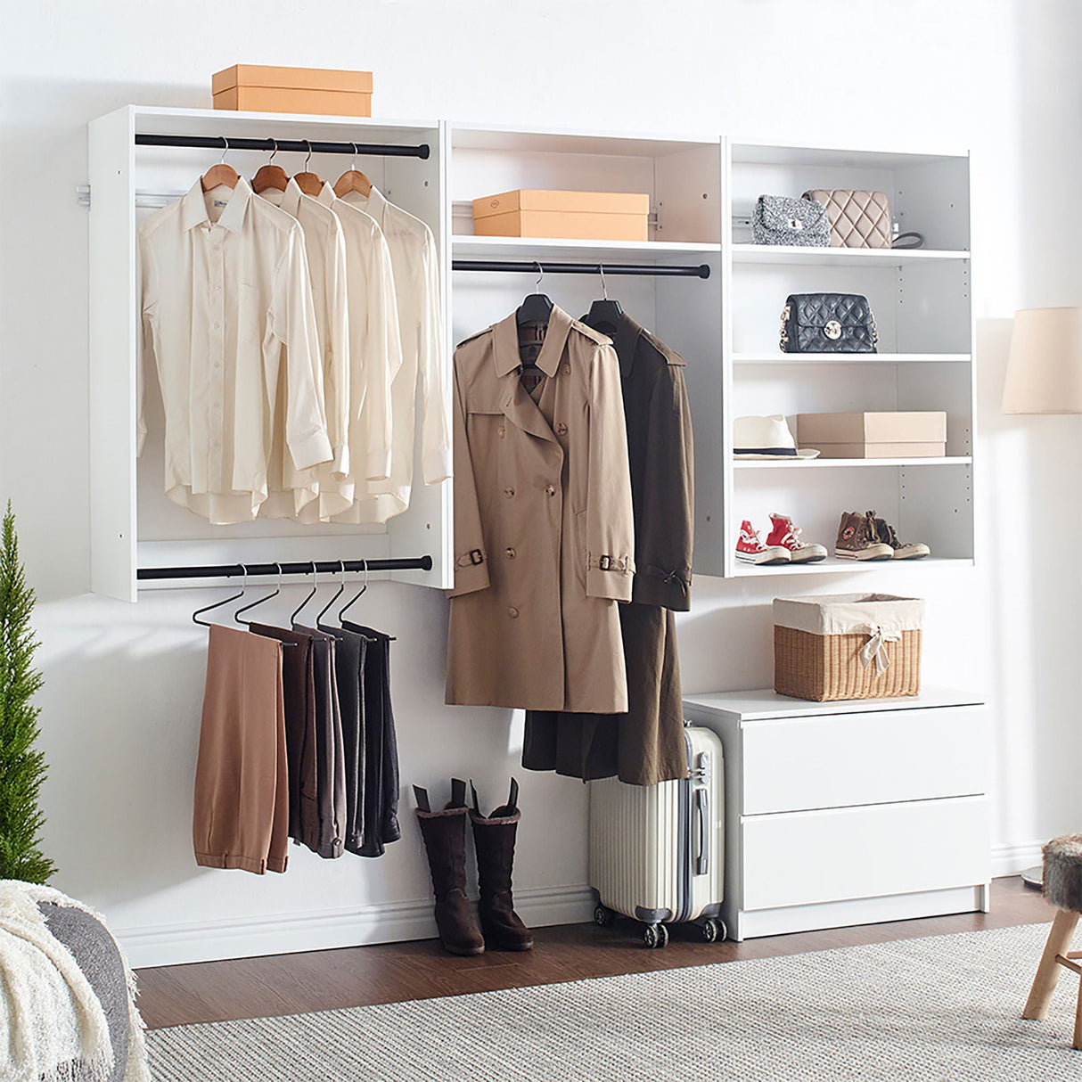 Devi - Wall Mounted Closet System, Modular Units