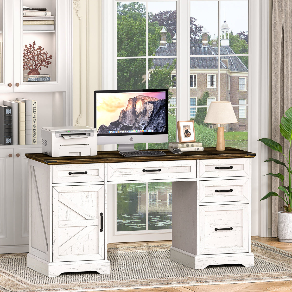 58" Farmhouse Executive Desk