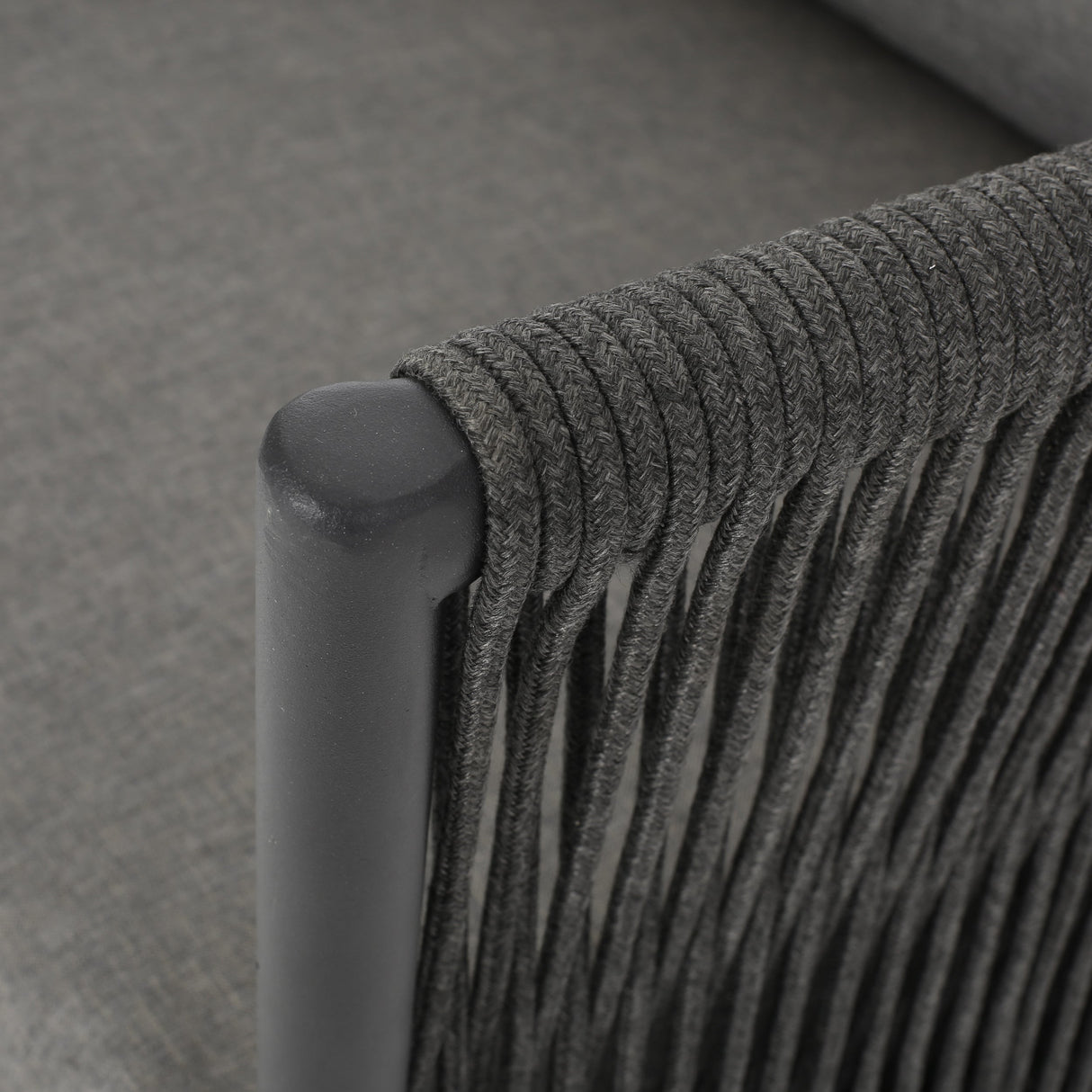 Hanford Modern Club Chair with Woven Rope Design in Grey