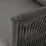 Hanford Modern Club Chair with Woven Rope Design in Grey