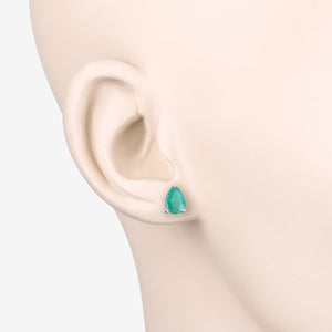 1.30 Carat Genuine Zambian Emerald 10K White Gold Earrings