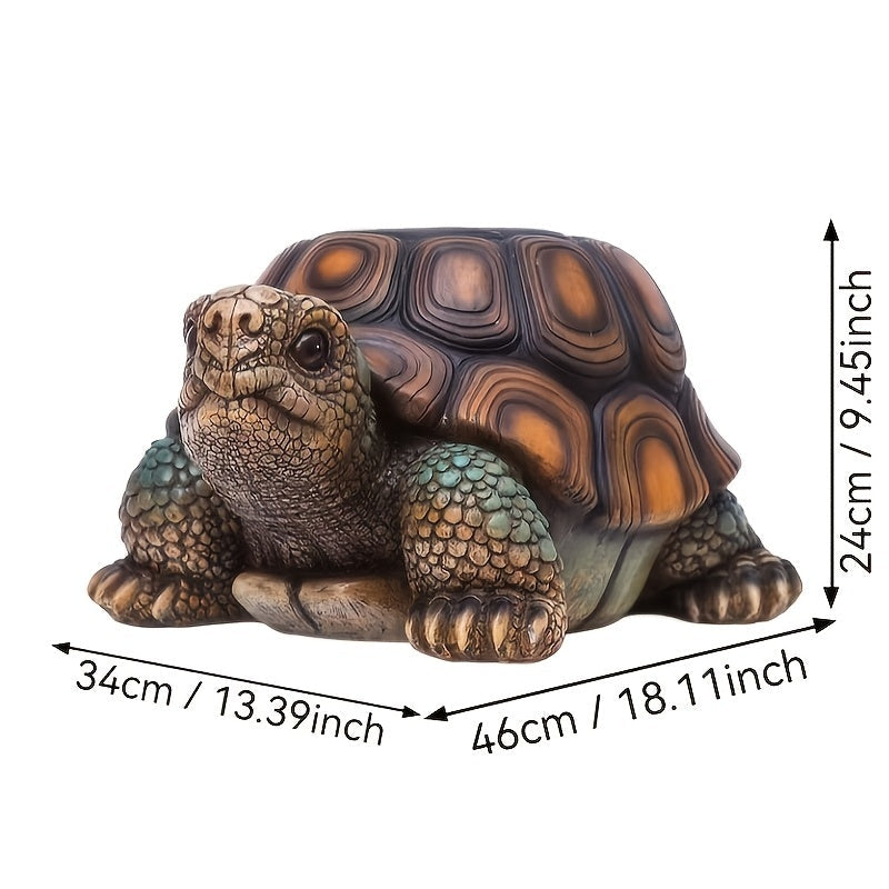 18' Garden Turtle Statue Stool, Simulated Animal Resin Sculpture, Multi-Purpose Decorative Stool