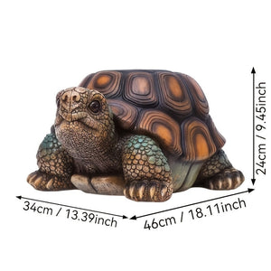 18' Garden Turtle Statue Stool, Simulated Animal Resin Sculpture, Multi-Purpose Decorative Stool