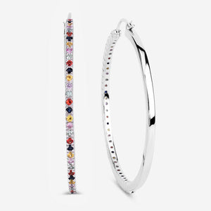 2.24 Carat Genuine Multi Sapphire .925 Sterling Silver Earrings