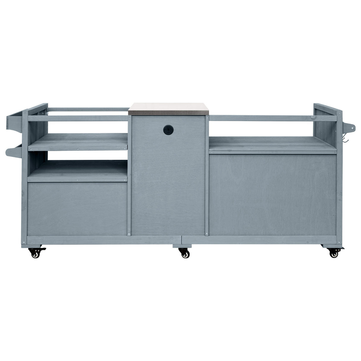 K&K 80.5' Outdoor Kitchen Island for Big Green Egg & Blackstone Griddle