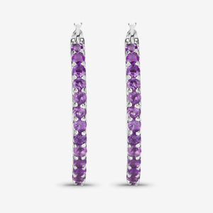 1.44 Carat Genuine Amethyst .925 Sterling Silver Earrings