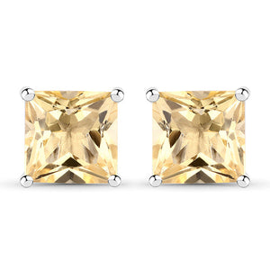 3.06 Carat Genuine Citrine .925 Sterling Silver Earrings