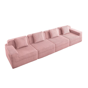 Modular 4 Seat Boneless Sofa, Cloud Sectional Couch