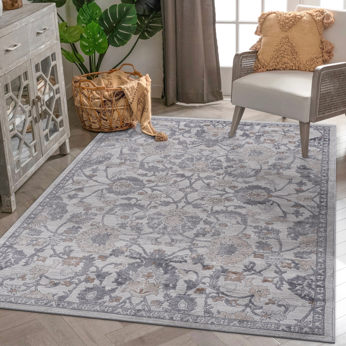 NAAR MARFI Collection Oriental Non-Shedding and Stain Resistant Area Rug